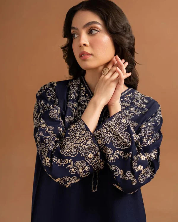 BLUE TOPAZ EMB 2Pc - Stylosefashion