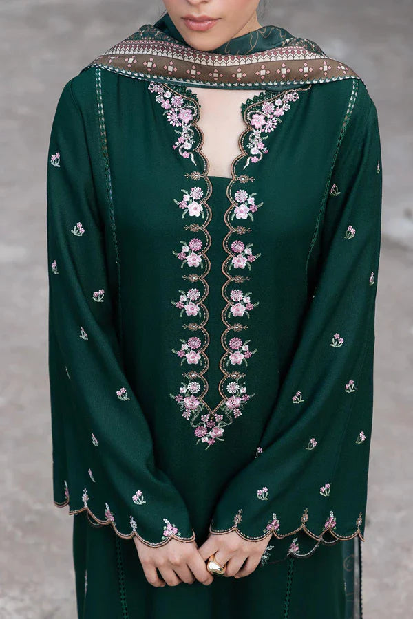 Ziva Green Embroidery 2pc - Stylosefashion