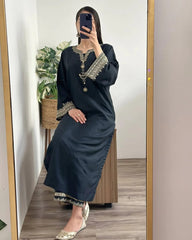BLACK IRIS LONG LENGHT 2PC - Stylosefashion